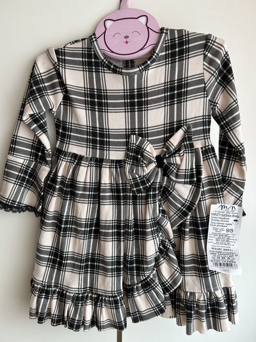r. 98 nowa bawełniana sukienka w kratę