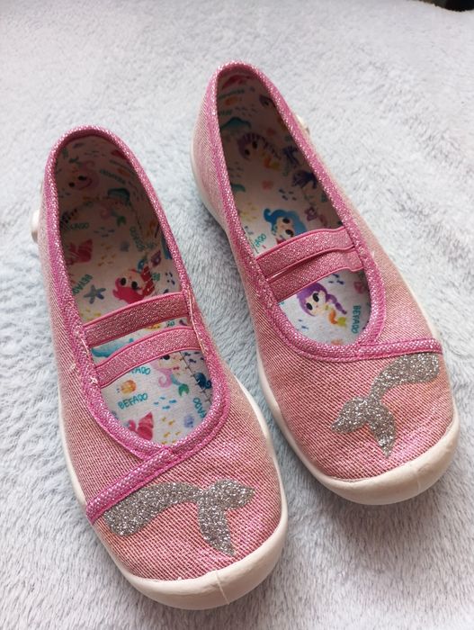 Kapcie dla dziewczynki dziewczęce różowe błyszczące Befado 26 wkł 16