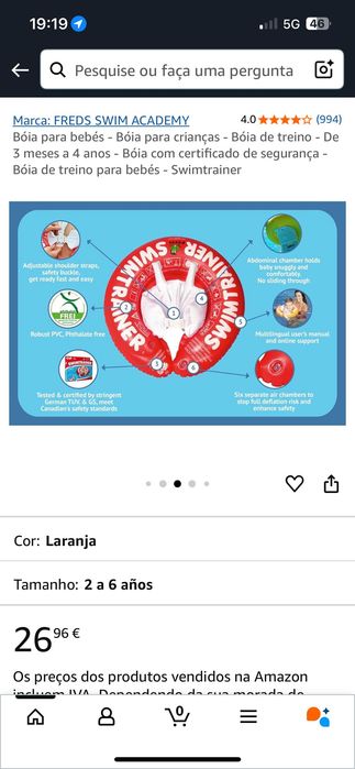 Boia para criança swim trainer