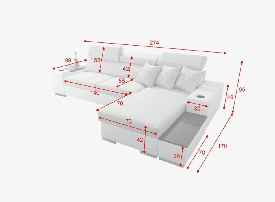 Narożnik, sofa, kanapa z funkcją spania