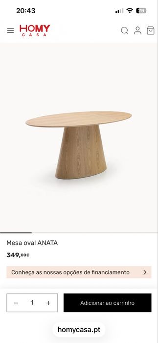 Mesa de jantar Oval