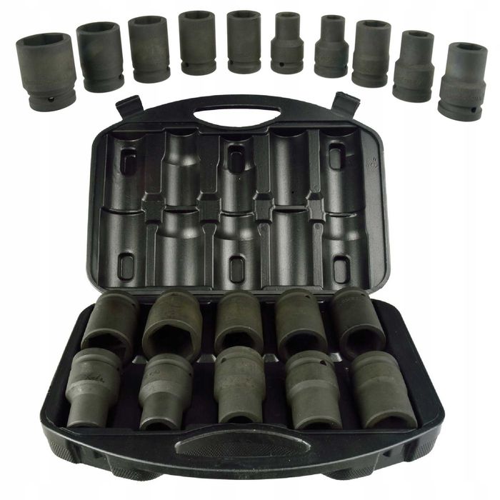 Nasadki udarowe 1" cal klucze nasadowe CRV 10EL zestaw nasadek 17-41mm