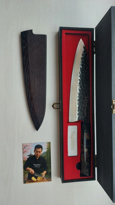 Японський кухонний ніж Nagishiro VG10 з ножнами, міддю