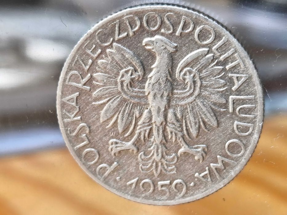 PRL, Moneta 5 złotych Rybak 1959r / Ładny Stan