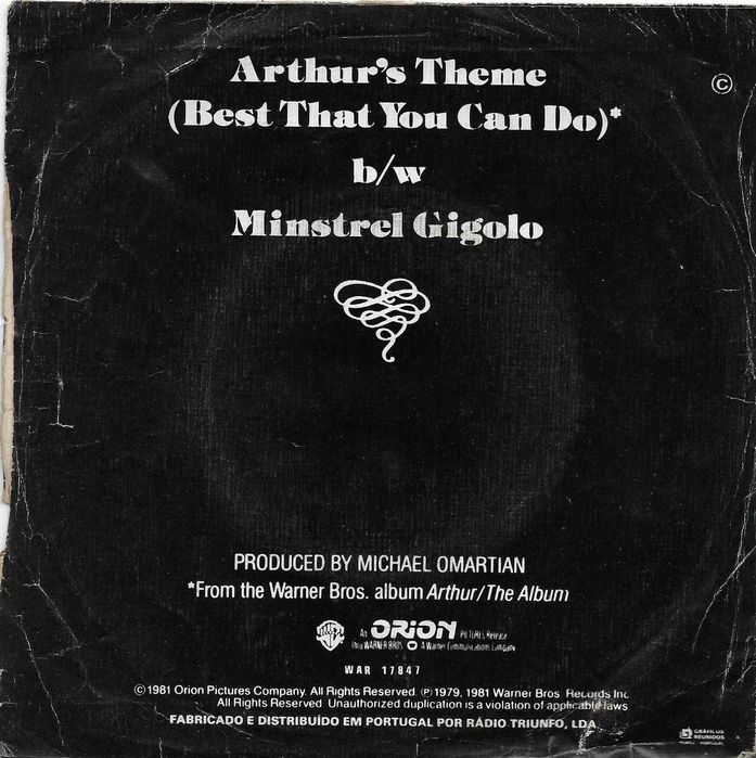 Christopher Cross - - - - - Arthur's Theme - - - - - Single64585122670851121