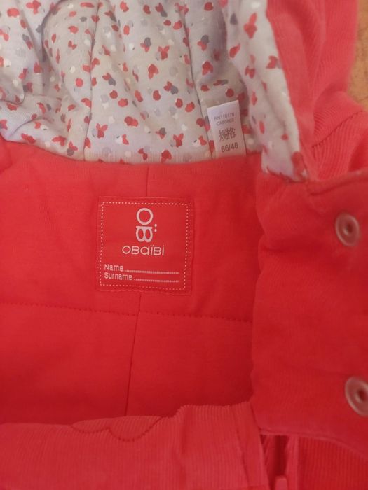 Kombinezon dziecięcy 0-3 Obaibi czerwony