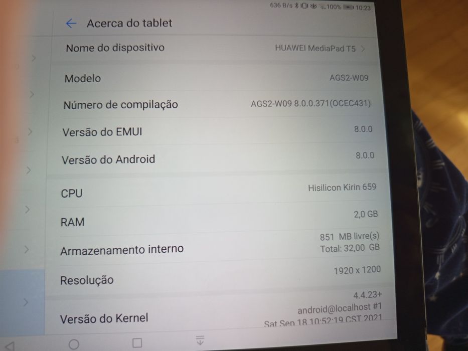 Tablet Huawei com 32g preto