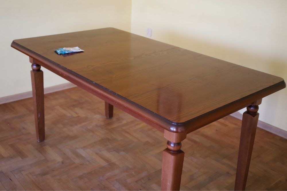 Stół do jadalni ciemny brąz 90 x 160 plus krzesła 6 szt