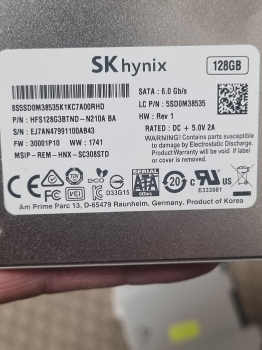 SSD sata .128GB  SK Hynix .