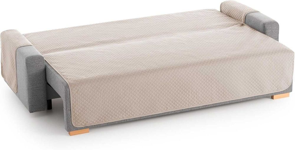 Textilhome – Ochronny pokrowiec na sofę 2-osobową, 110 cm, beżowy
