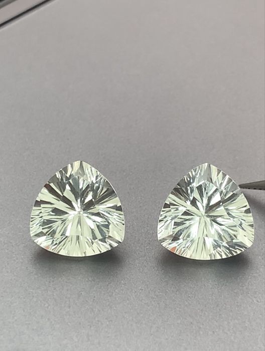Пара Аметистів зелених з Concave 6,69 ct!
