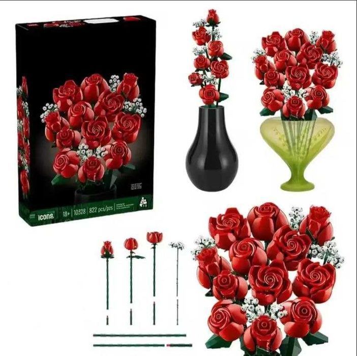 Букет Роз - Конструктор Botanical Collection 822 деталі сумісні з Lego(Код 1001)