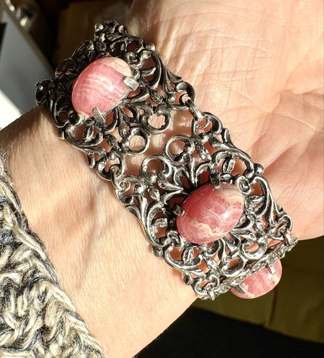 Stara srebrna bransoletka art deco przedwojenna topaz vintage unikat!