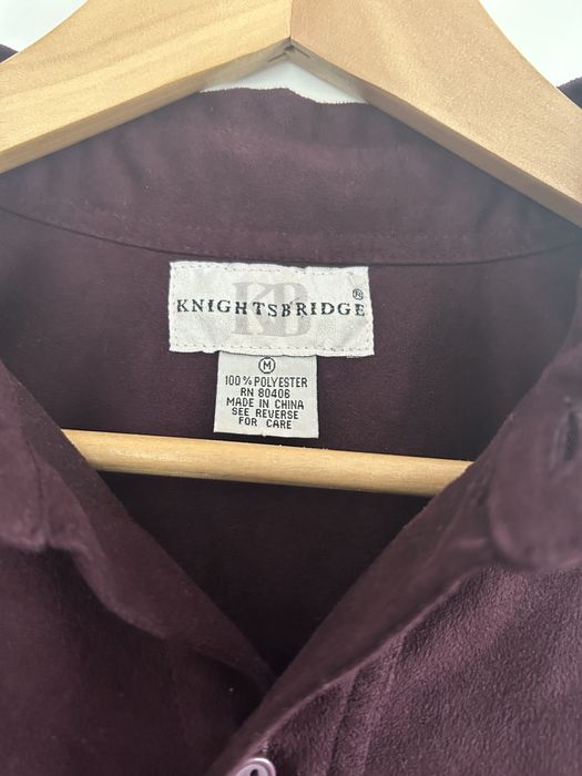 Bordowa amerykańska koszula welurowa grubsza 176-182