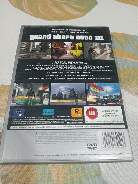 Jogo PlayStation 2 Grand Theft Auto III