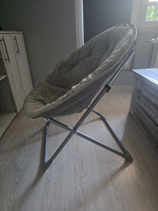 Fotel rozkladany szary