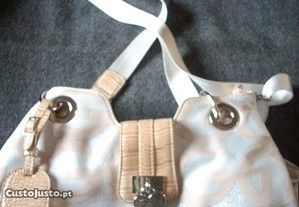 Mala original  pele e tecido Gussaci cor bege -  ÚLTIMOS DIAS