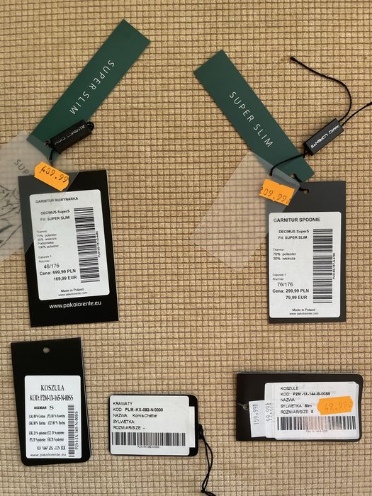 Garnitur Super Slim Studniówka Matura zestaw z 2 koszulami i krawatem