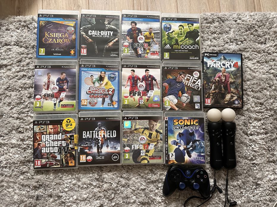 Zestaw gier PS3 + 3 pady