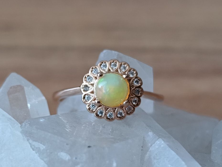 Pierścionek srebro 925 pozłacane różowym złotem