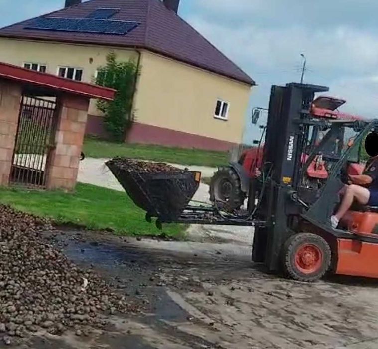 Łyżka na widły do wózka widłowego-ŁYCHA z siłownikiem-DOSTARCZAM