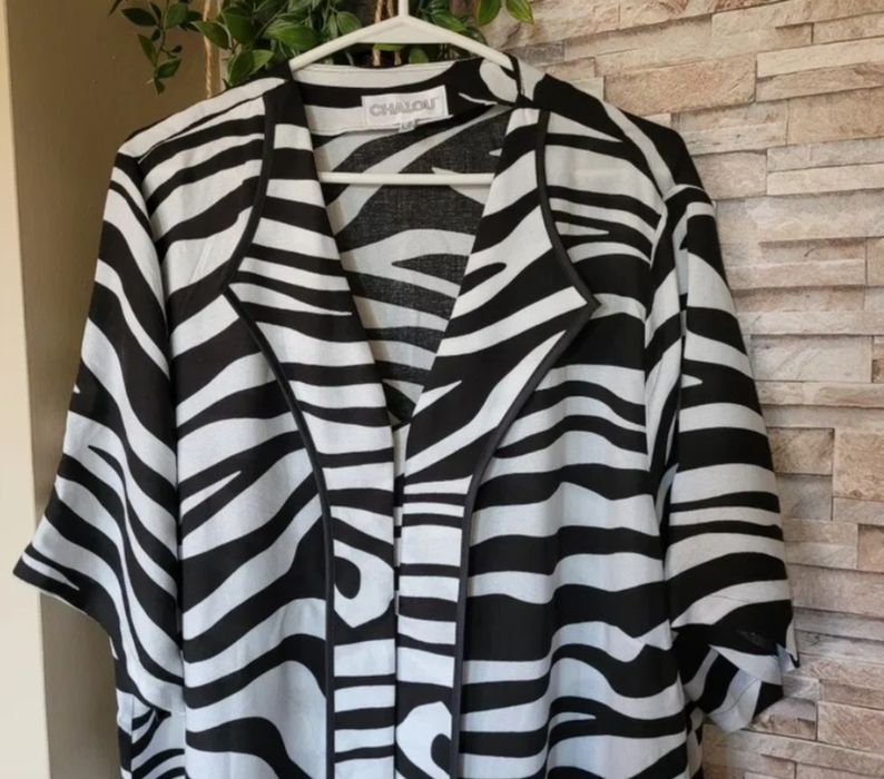 Ładna  Bluzka Zebra dla puszystej Duża r. 54