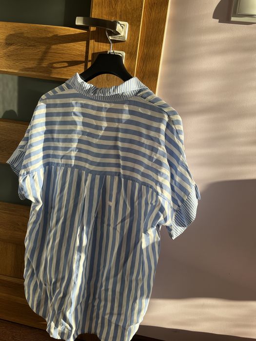 Koszula damska, w paski niebieskie