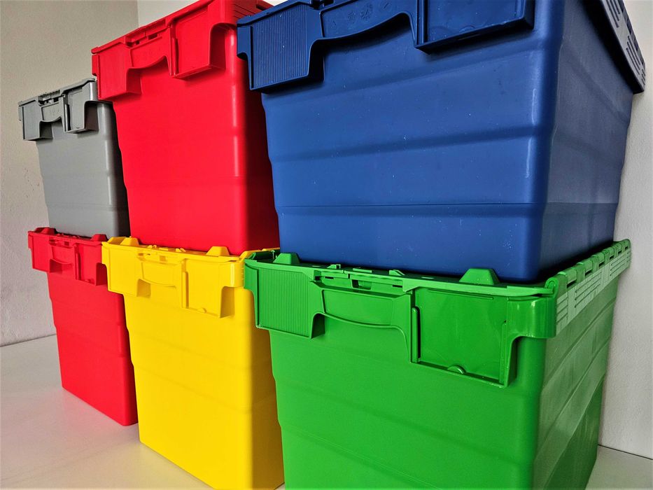 Pojemnik Skrzynka Kosz Transportowy Kurierski Magazynowy - PLOMBA.