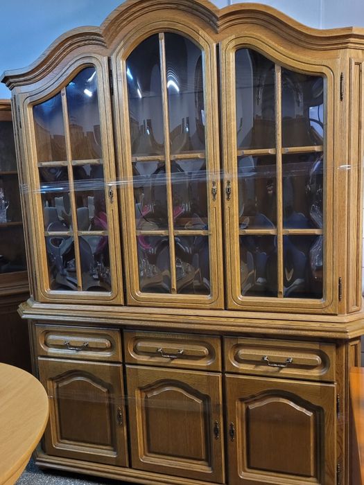 Witryna kredens dębowy