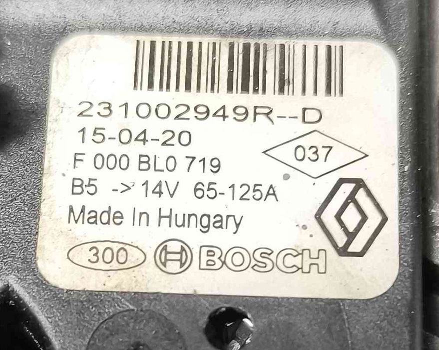Alternador DACIA DOKKER Veículo multiuso (KE_) ano 2013