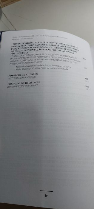 Saúde e Comportamento Humano nas Forças Armadas Portuguesas