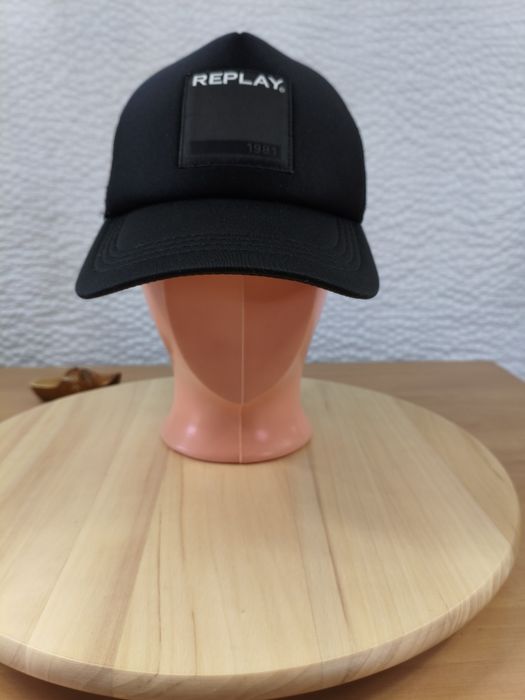 Czapka z daszkiem Tirówka Replay Trucker Czarna Z Wszywką Logo / Mesh Cap męska