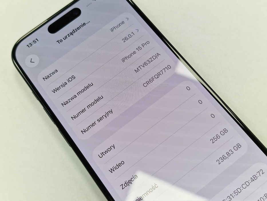 Iphone 15 PRO 256GB/ Blue Titanium/ 86%/ Grade A/ + ładowarka