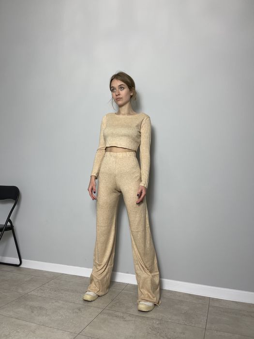 Костюм домашній з ангори, кльош та прямі штани, для дома