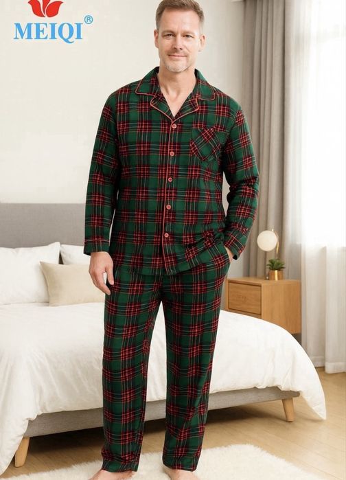 Чоловічі піжами в клітинку. Парні піжами. Мужская пижама в клетку