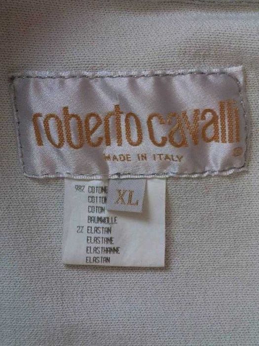 Вінтажний жакет Roberto Cavalli з квітковим принтом та золотим напиленням, XL