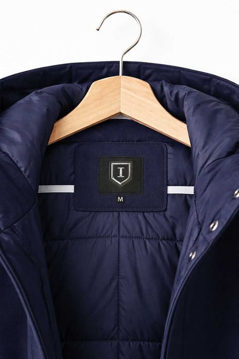 Casaco Parka Suits Inc Azul-Escuro com Capuz e Forro Acolchoado – M