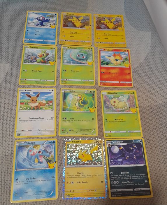Cartas pokemon selecção 12 un