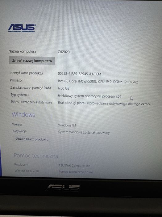 Laptop  asus a555L z zasilaczem