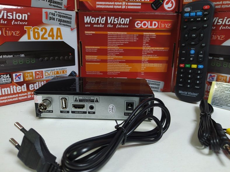 Приставка Т2 приемник World Vision T624A DVB-T2/C YouTube IPTV MeGoGo