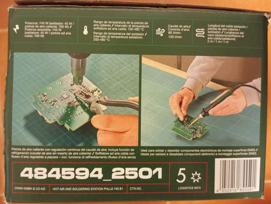 Estação de soldadura e ar quente Parkside