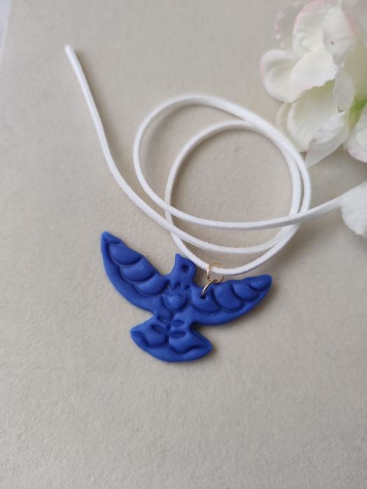 Чокер пташка підвіска синя Горлиця Голубка