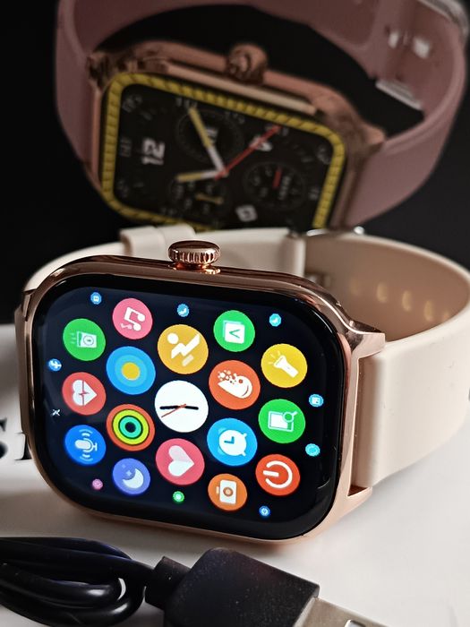 Złoty damski Smart watch z funkcją odbierania i wykonywania połączeń