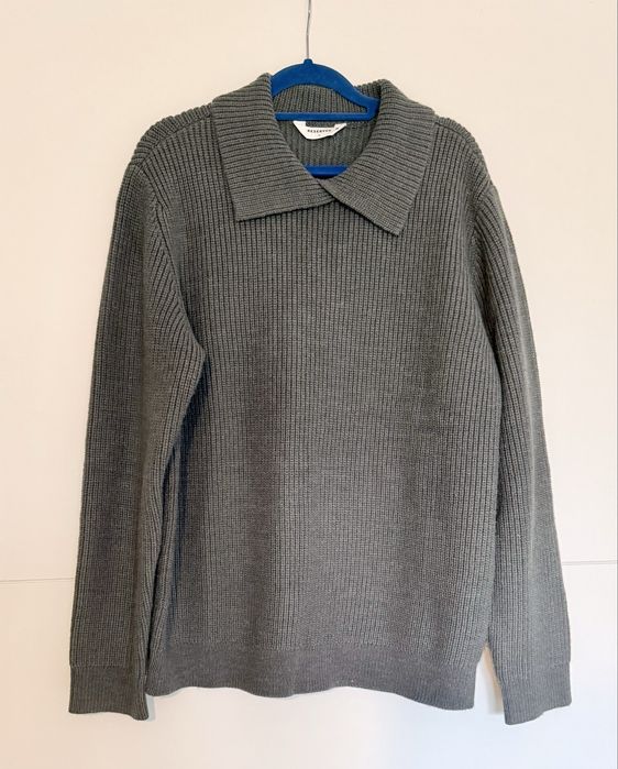 Sweter Polo z dodatkiem wełny wool blend Reserved M