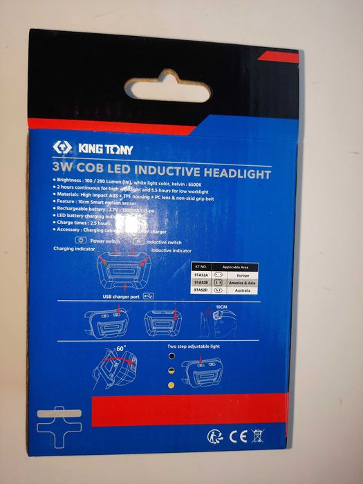 Ліхтар налобний KING TONY 9TA-52