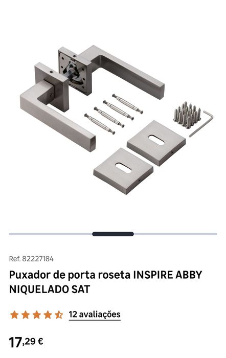 Vendo puxador de porta e dobradiças novos