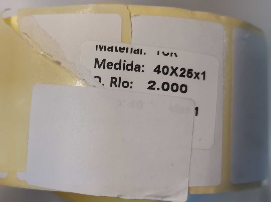 Conjunto etiquetas não térmicas (40x25mm)