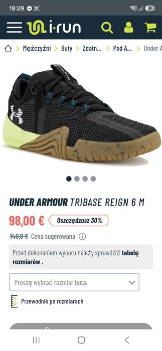 Buty fitness męskie Under Armour  42,5