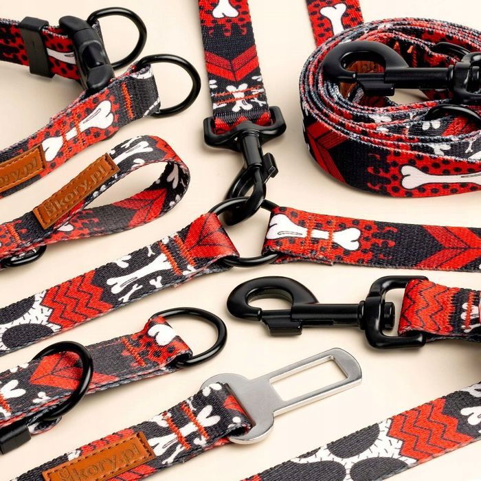 obroża materiałowa dla małego psa jamnik mops terrier s 15 mm kostki