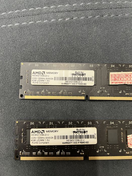 Оперативна памʼять, оперативка, RAM, опера ddr3 8gb (4+4)